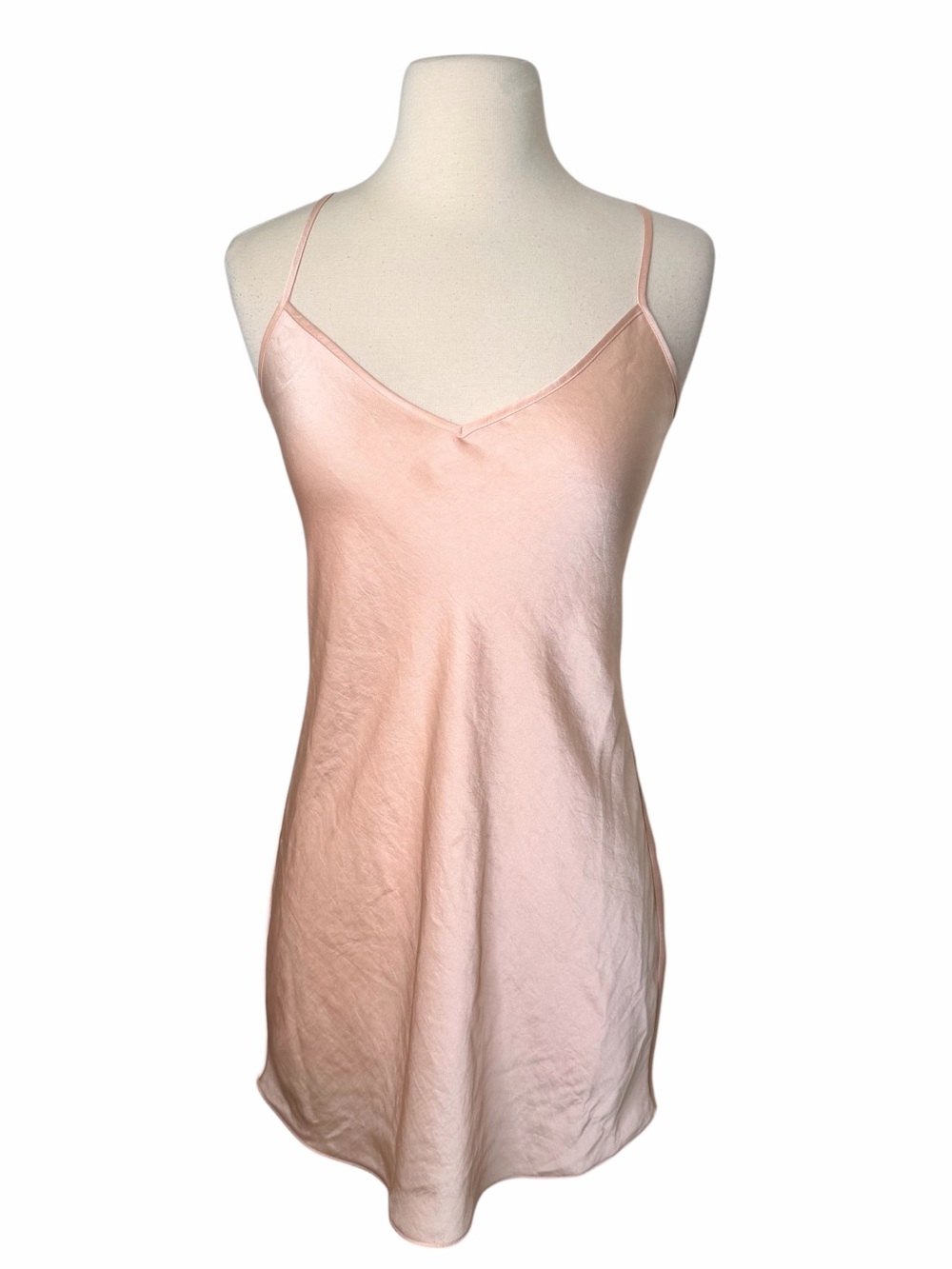Wilfred Pink Satin Slip Dress.
